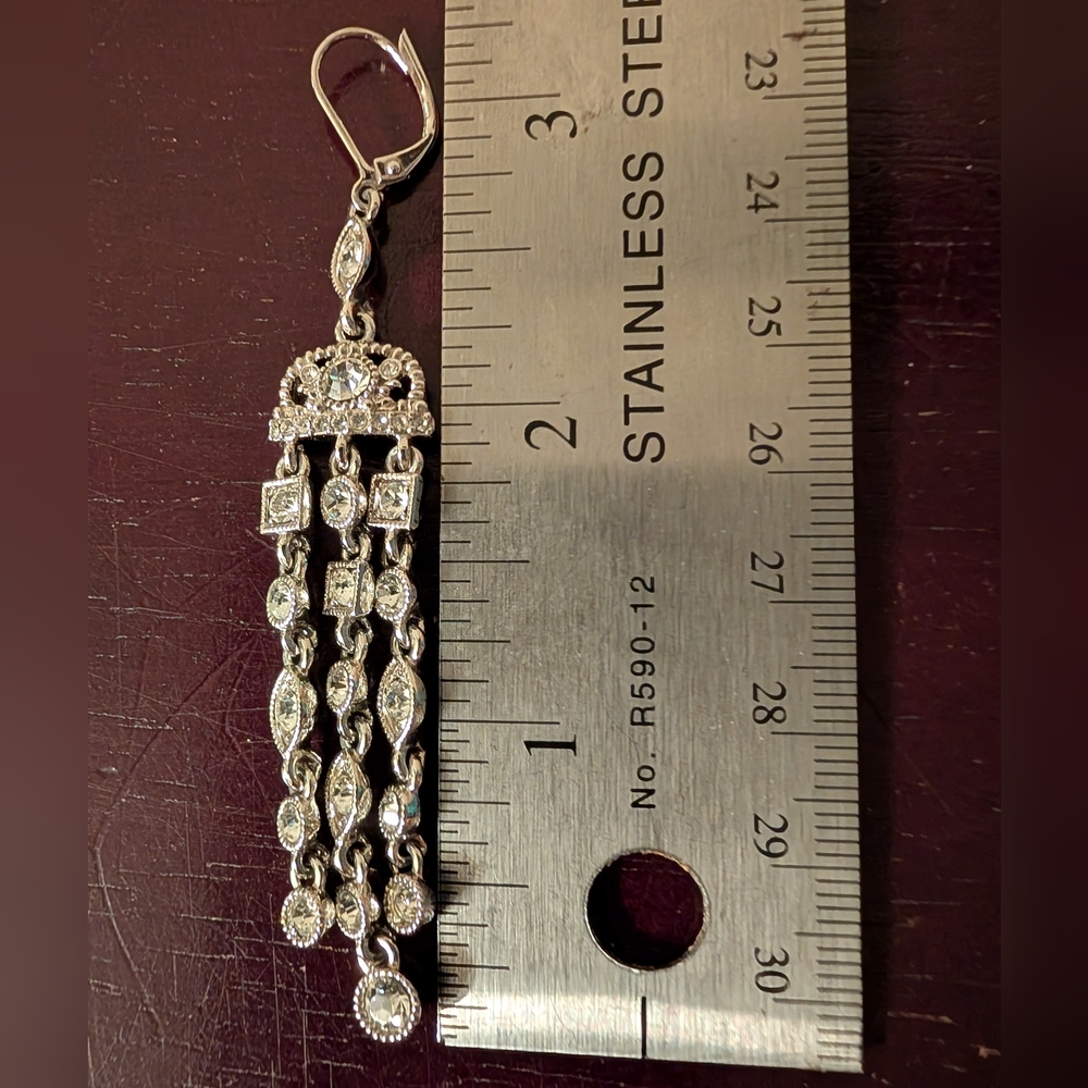 New Givenchy Sparkling Crystal Chandelier Earrings - Picture 7 of 8